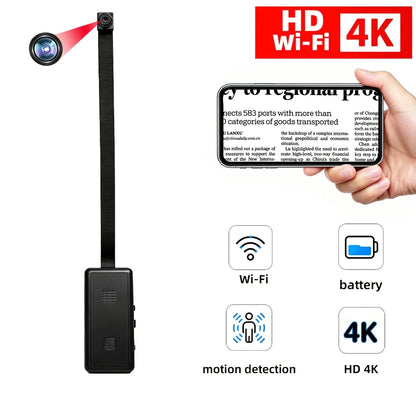 HD4K mini Wi-Fi Camera, Supports Remote Viewing, Motion Detection, Optional Macro Lens, Home Nanny Style Camera