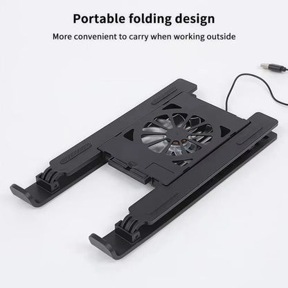 Universal Laptop Cooling Stand Adjustable with Fan Laptop Lift Stand Multi-High Adjustment Portable TabletPC Hanging Holder