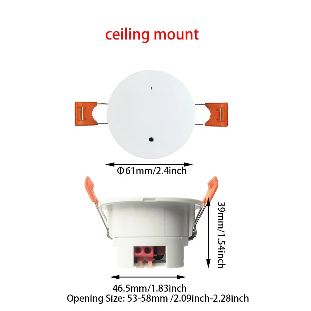 ZigBee / Wifi MmWave Human Presence Motion Sensor With Luminance/Distance Detection 5/110/220V Tuya Smart Life Home Automation