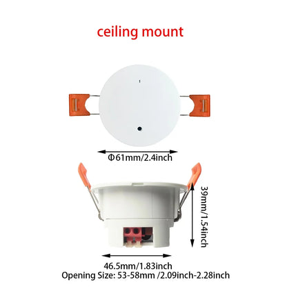 ZigBee / Wifi MmWave Human Presence Motion Sensor With Luminance/Distance Detection 5/110/220V Tuya Smart Life Home Automation