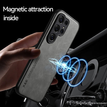 Magnetic Leather Protect Phone Case For Samsung Galaxy S26 S25 S24 S23 S22 Note 20 Ultra Plus S26FE S25FE S24FE Case Back Cover
