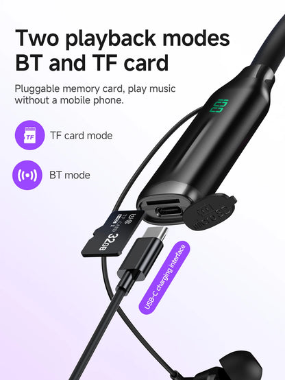 HOCO ES62 Plus Neck Band Bluetooth Earphones Wireless Headsets 150 Hours Use Sports Running Hifi Sounds Support TF Card Playback