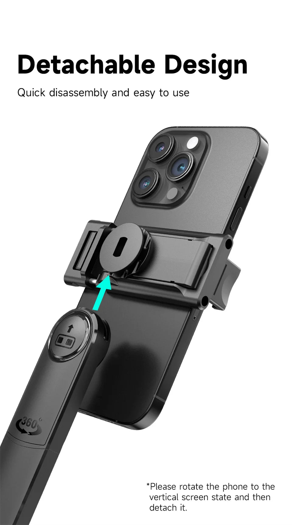 Selfie Stick Tripod Gimbal for Cell Phone 360° Auto-Rotation AI Tracking Stabilizer Shooting Quadrapod with Optional Fill Light