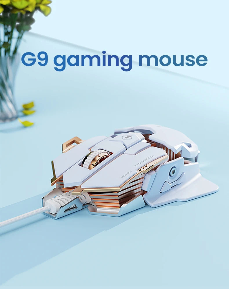 EWEADN G5 USB Wired Gaming Mouse Silent or audible optional, Buttons Macro Function Keys, for desktop, laptop, computer, school