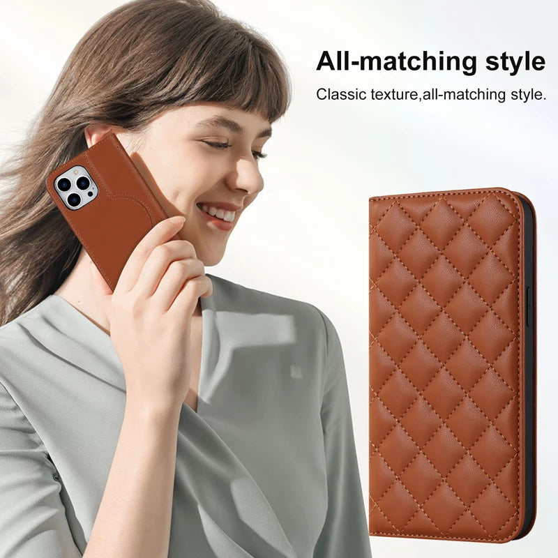 For Magsafe Wallet Leather Flip Case For iPhone 12 13 14 15 16 Pro Max mini Magnetic Wireless Charging Book Folio Cover