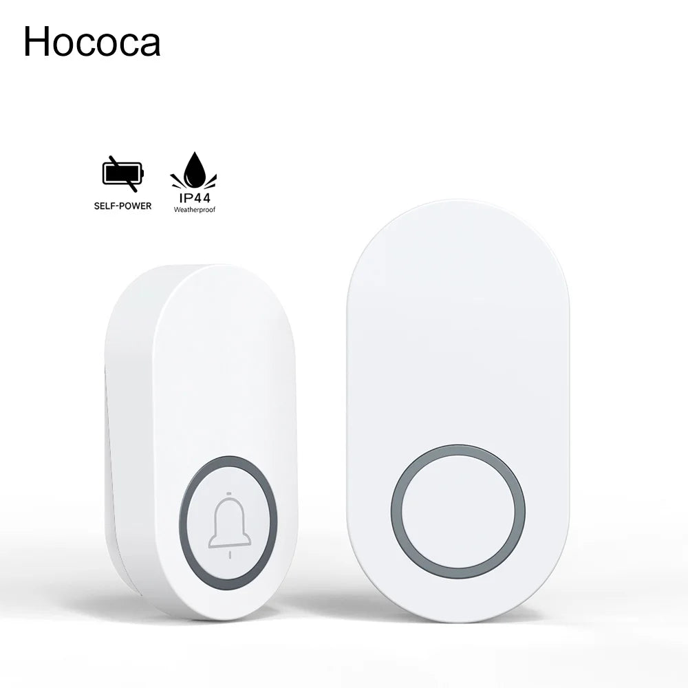 Newest Household High Volume Self Powered Wireless Doorbell US/EU/UK Plug Battery Free 60 Songs Waterproof Kinetic Door Bell