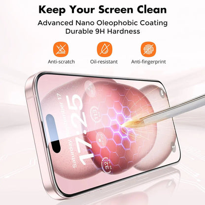 Clear Case for iPhone 16 15 14 13 12 11 Pro Max Mini X XR Xs Shockproof Soft TPU Bumper Back Case With Tempered Glass Slim Cover