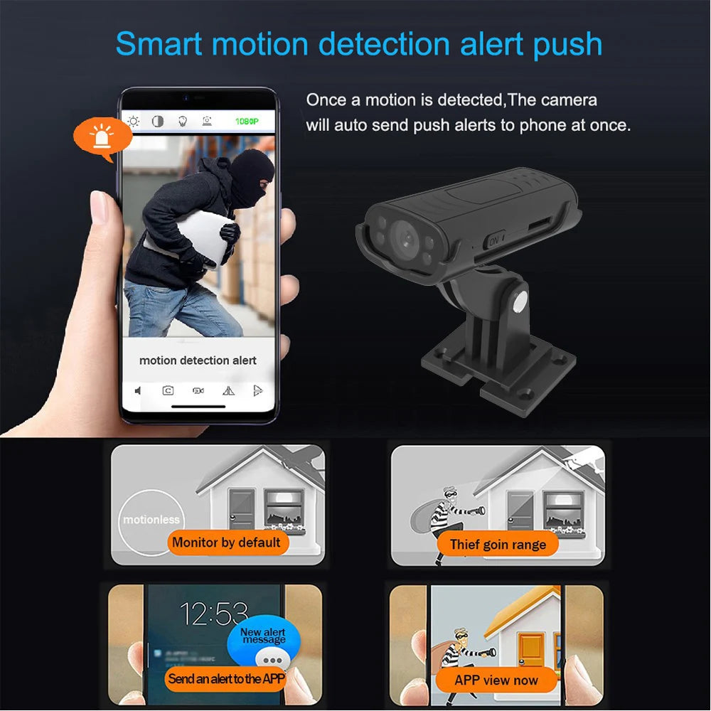 Super Small Wireless WiFi Mini Camera - Home Security Nanny Camera with Motion Detection Remote Pet Monitoring Camera
