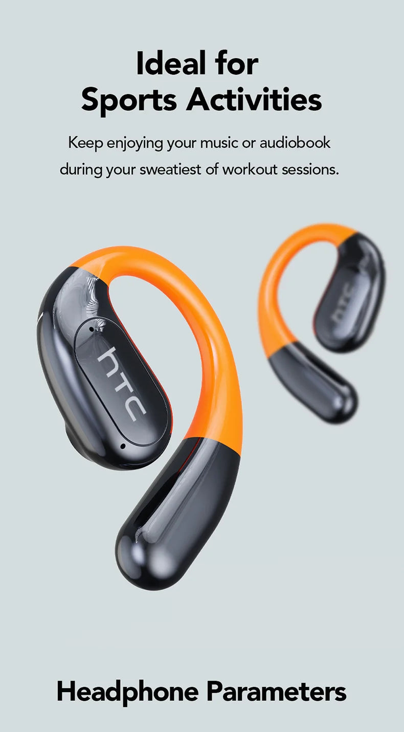 HTC NE27 Bluetooth Earphone AI Translation Earbuds OWS Sport Headphone Touch Screen Ultra Long Battery Life Wireless Headphone