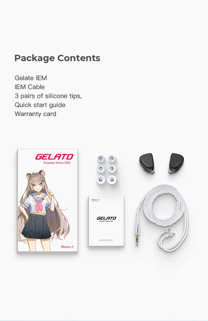 iBasso Jr. Gelato HiFi Wired Earphones In Ear Music Headphones High Quality Sport Headset Customized Pc Gamer Accessories Gifts