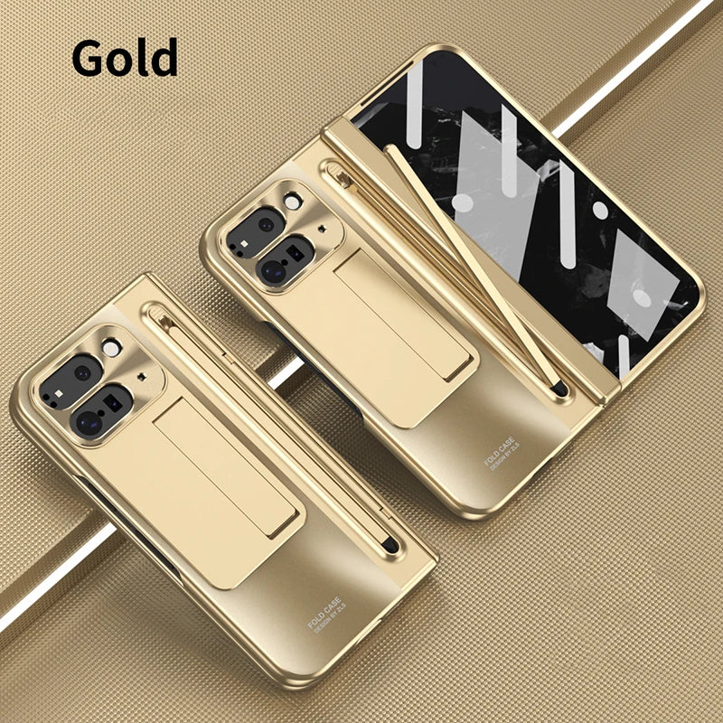 For Google Pixel 10 9 11 Pro Fold Case With Hinge Protection & Stylus Pen & Foldable Bracket & Screen Protector PhoneCover Shell