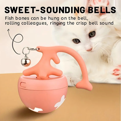 Smart Cat Toys Automatic Rolling Ball Rechargeable Electric Pet Interactive Toy Cat Training Imitate Fish Bones