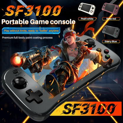 SF3100 Retro Handheld Video Game Console Classic Games Pocket Player 4.5 Inch IPS Screen 3000mAh Portable Linux System SF3000