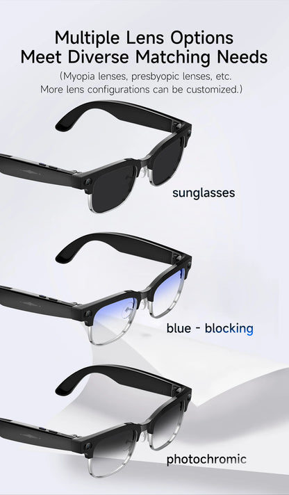 2026 New HD 800W Pixel Smart Glasses with Camera 1080P Video Recording WIFI ChatGPT Translation Music Call Earphones Sunglasses