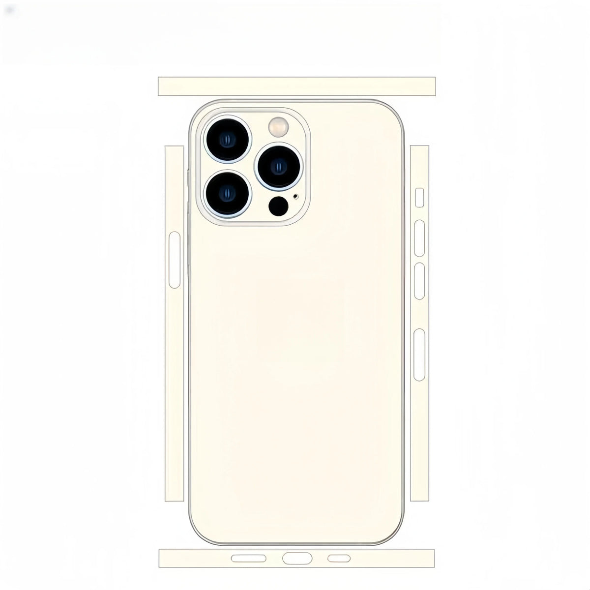 Plain Color Decal Skin for iPhone 13 14 15 16 17 Pro Max Back Film Cover Wrap Rear Screen Protector Anti-scratch Durable Sticker