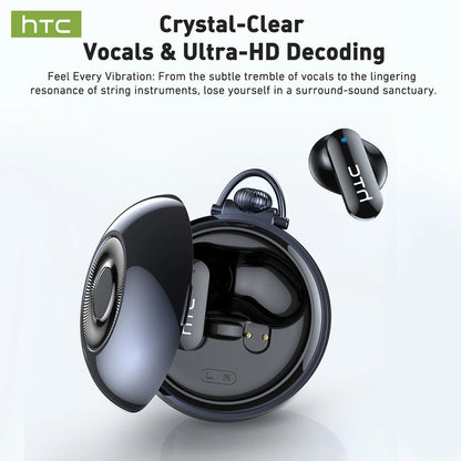 HTC NE71 True Wireless Earbuds ANC Noise Cancelling Bluetooth 6.0 22H Playtime In-Ear Comfort Gaming Low Latency