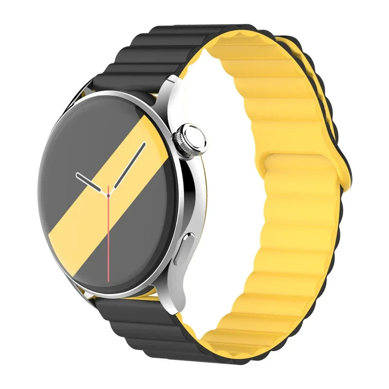 Magnetic Loop For Samsung Galaxy watch 7/6/5 pro/4/Classic/active 2 20mm 22mm band Silicone link bracelet huawei GT 2-3-4 strap