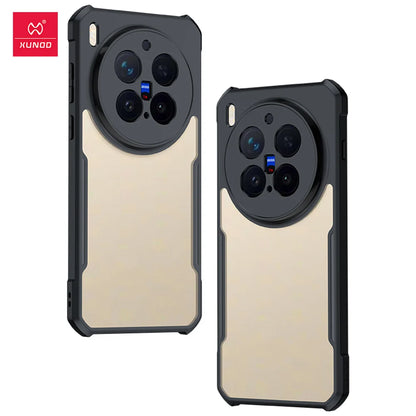 Xundd For VIVO X300 Pro X300 Ultra Case, Airbag Anti-drop Shell PC+TPU Back Stripes Transparent Cover With Magnetic Stand