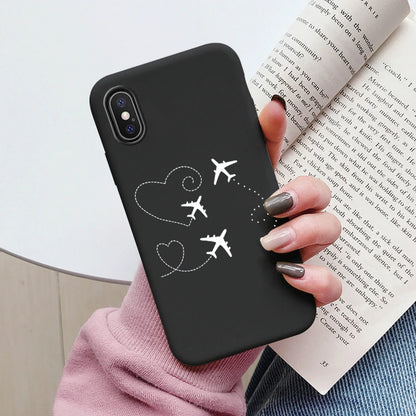 Flowers Funda For Phone Case iPhone X XS MAX XR Capa Soft Silicone Cute Cat Bear Back Cover For iPhone XR Bumper Women Anti-Fall