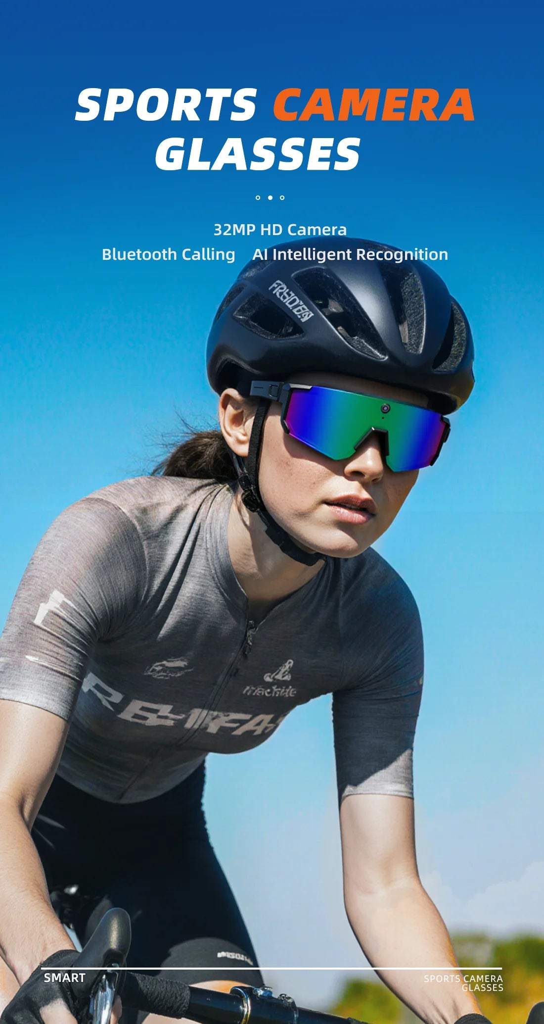 New AI Smart Shooting&Recording Glasses with 800W Camera HD Anti-Shake Bicycle Riding Shooting Artifact Windproof Goggles 2026