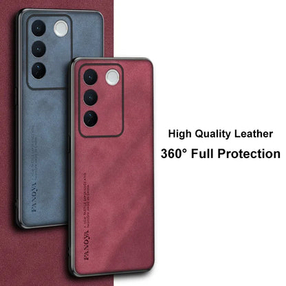 For Vivo V27E V27 E Case Luxury PU Leather Phone Case For Vivo V27 S16 Pro 5G S16E Back Cover Matte Silicone Full Protection