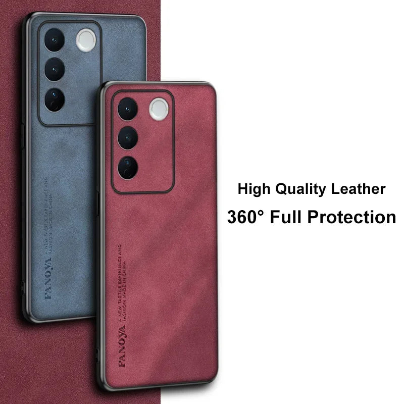 For Vivo V27E V27 E Case Luxury PU Leather Phone Case For Vivo V27 S16 Pro 5G S16E Back Cover Matte Silicone Full Protection