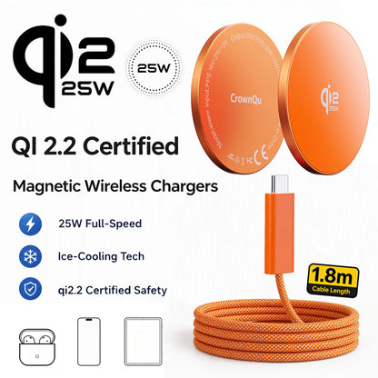Qi2.2 Magnetic Charger 25W Magnetic Induction Fast Charging For Macsafe IPhone18 17 16 15 14 12ProMax‌ 5W Airpods Xiaomi Samsung