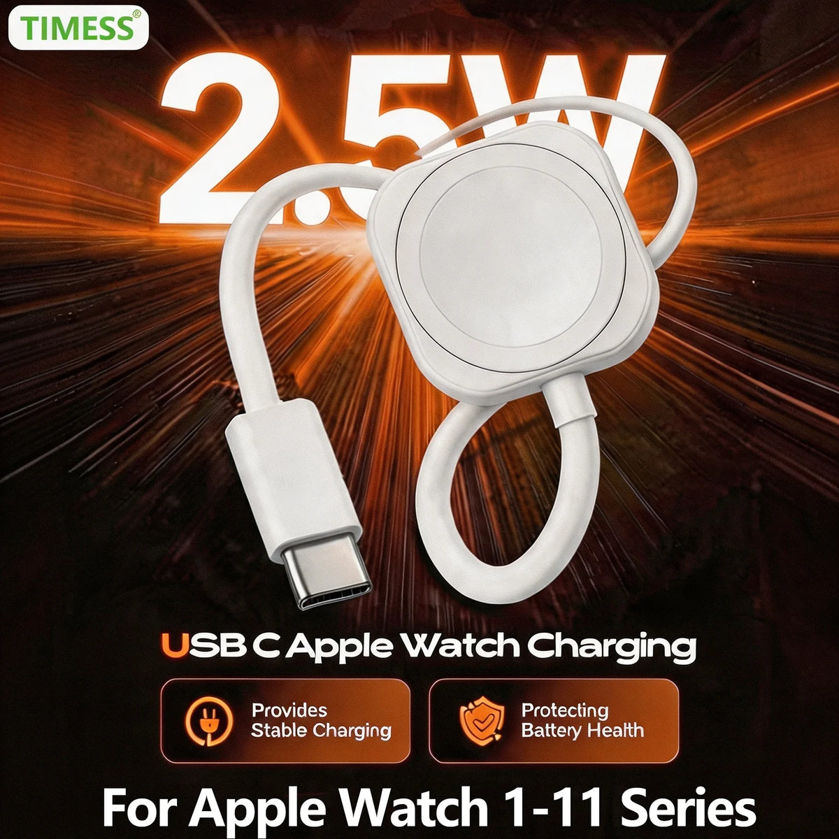 Magnetic Wireless Fast Charger For Apple Watch Series 10 9 8 7 6 5 4 3 2 1 Ultra Hermes Edition Portable iWatch Charging Cable