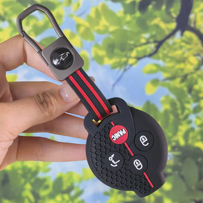 Ergonomic Silicone Key Case With Keychain, Honeycomb Protector For Smart Fortwo 450 Cabrio Roadster City Coupe Brabus 451
