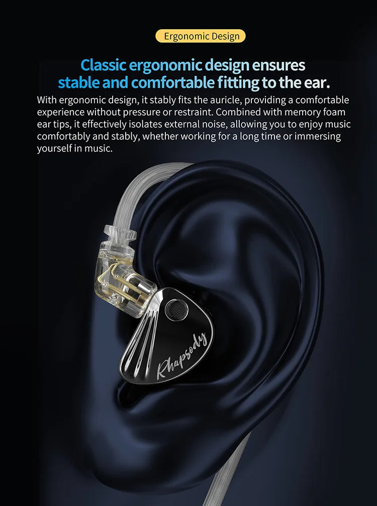 CCA Rhapsody4 Dynamic Coil 8 Dynamic Iron Coil High Quality HIFI Detachable Cable In Ear Noise Reduction Wired Earphones