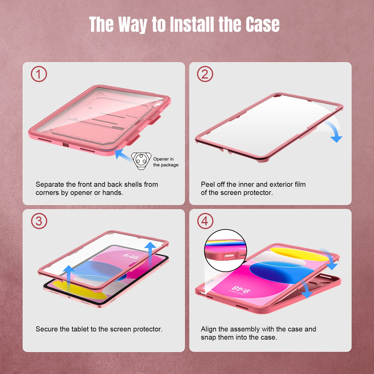 Case for iPad (A16) 11th Generation 11Inch 2025,iPad 10th Gen Case 2022 with Screen Protector Heavy Duty Shockproof Rugged cover