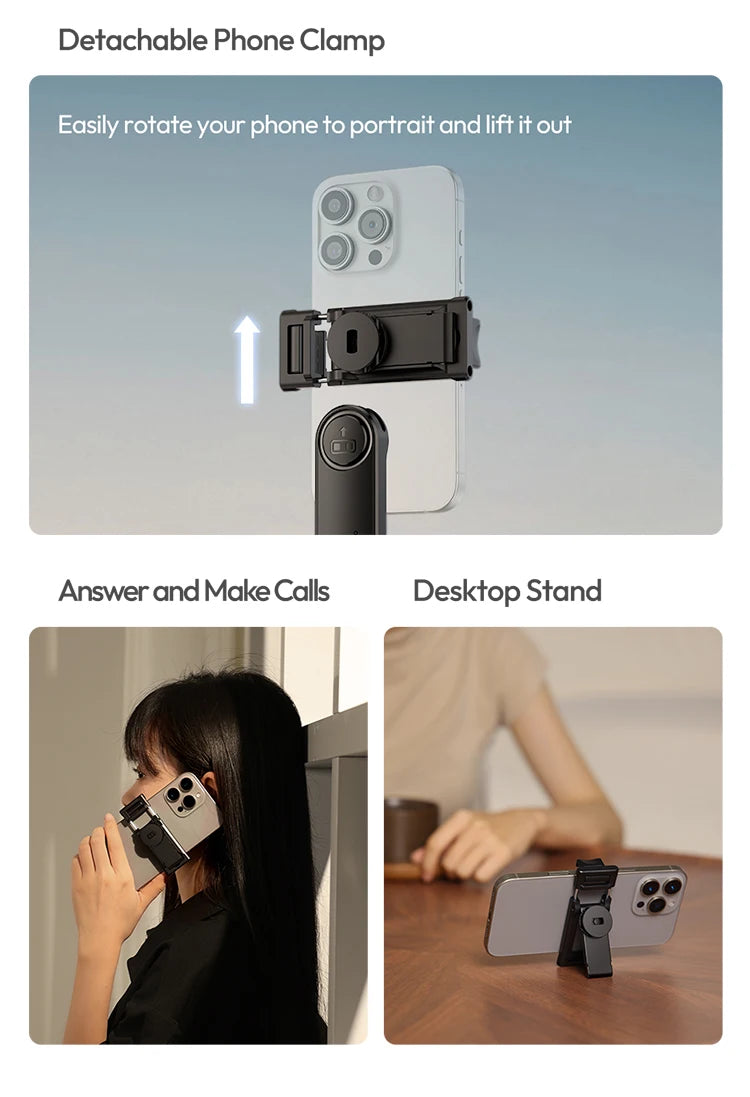 Ulanzi TT23 360° Auto-Tracking Selfie Stick Tripod Compact Foldable With Gesture Control Bluetooth Smart Face Tracking Tools