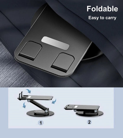 360 ° Rotating Multi-Angle Non-Slip Metal Base Foldable Universal Phone Stand for Desk Holder for iPhone 13/14/15 Pro Xiaomi S