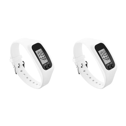 1/2PCS LED Pedometer Bracelet Step Counter Watch with 12/24H Display Silicone Fitness Tracker Multi-Function Activity Band