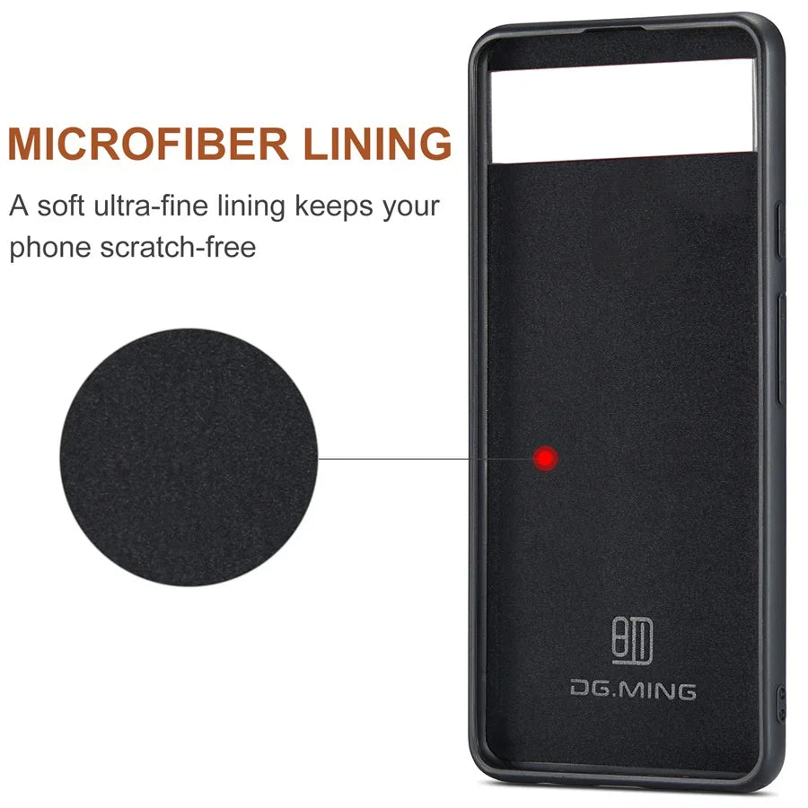 Luxury Magnetic Leather Wallet Case for Google Pixel 9 Pro 8 7 7A 6 6A Fold Pixel9 XL Pixel7 Kickstand Credit Card Holder Cover