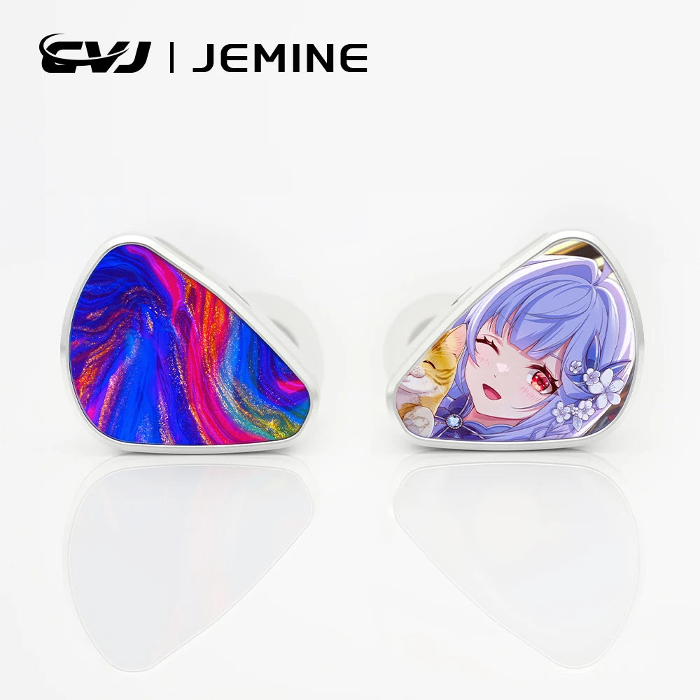 CVJ JEMINE Gaming Earphones 1DD+1BA Hybrid Driver Wired Earbuds Detachable Faceplate HiFi In-Ear Monitor Gaming Music Dual Style
