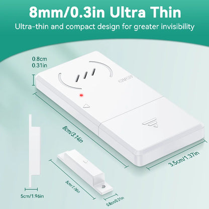 Magnetic Security Sensor Refrigerator Door Alarm Windows Open Alarms 60 Seconds Delay Loud 96 DB for Home, Store, Office