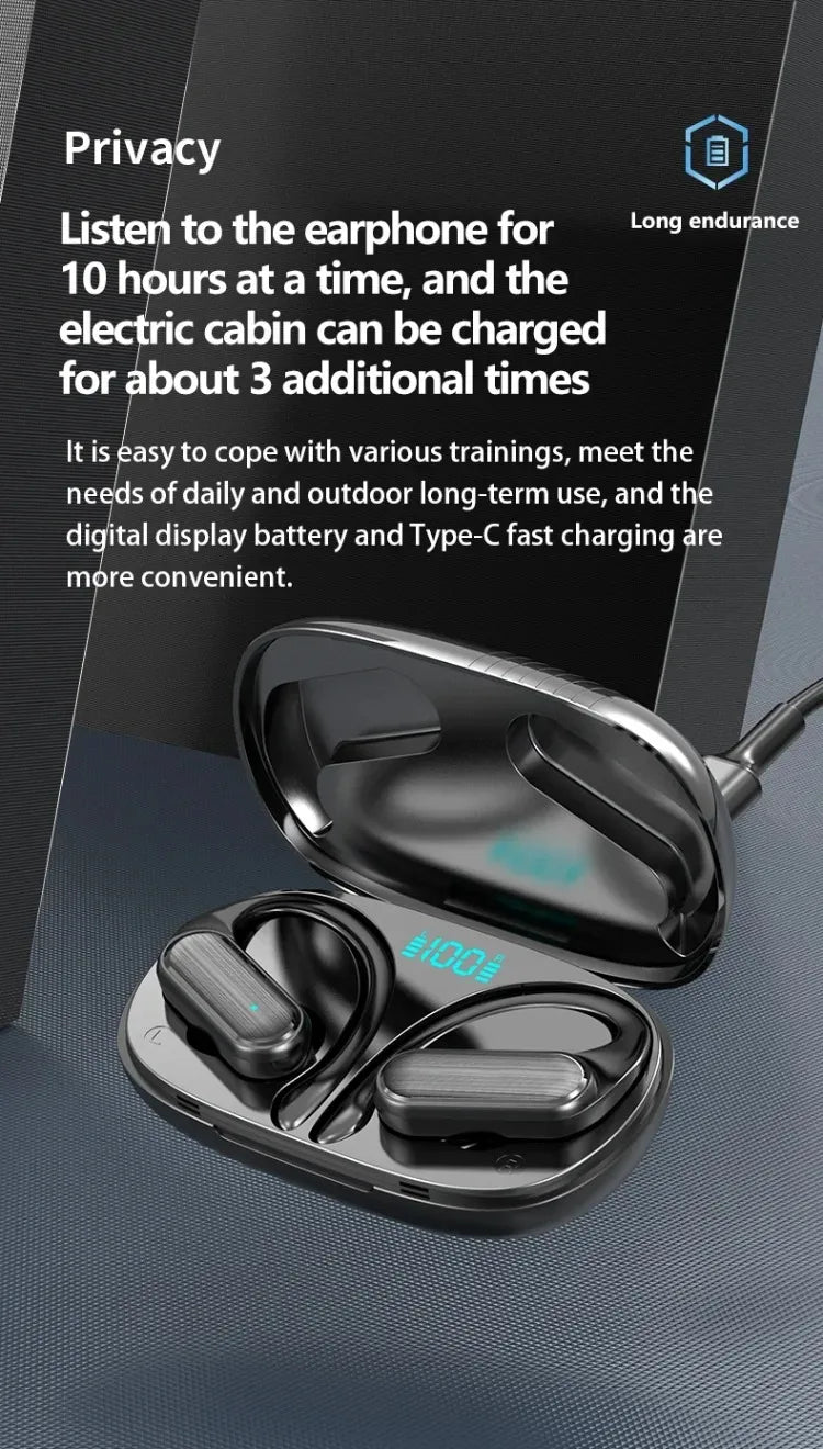 Original Lenovo A520 Open-Ear True Wireless Earbuds Ear-clip Design Hook Earphone Open Audio TWS Sport Headset LED Power Display