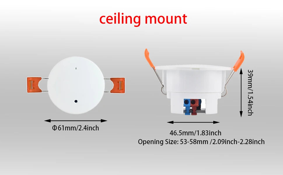 Wifi/ZigBee3.0 5.8/2.4G MmWave Human Presence Motion Sensor With Luminance/Distance Detection Tuya Smart Life Home Automation