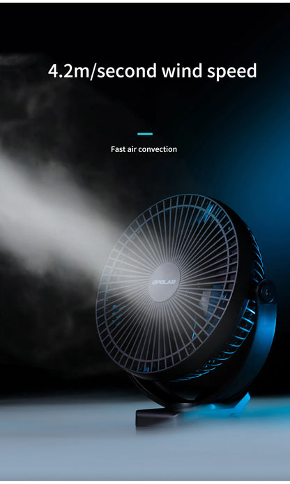 OPOLAR Rechargeable 8inch Clip Fan Strong Silent Wind Mini USB Fan Sturdy Clamp for Baby Stroller Camping Home Outdoor 10,000mAh