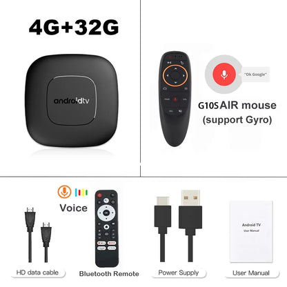 T1 Android 16 TV Box Support Dual Band Wifi BT5.4 8K HD Video Max Memory 128GB Voice Remote Suitable for Home TV Media Playback
