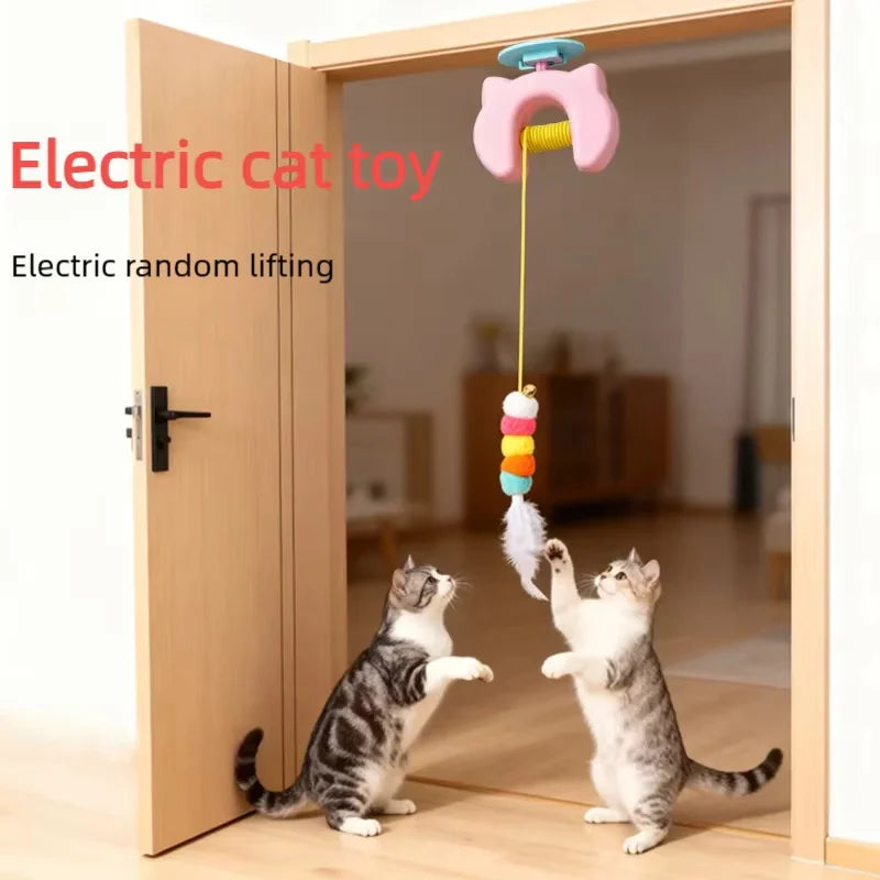 Electric Interactive Cat Yo-Yo Toy Smart Door Hanging Cat Balls Toy Self-entertainment Amusement Artifact for Cats Kittens
