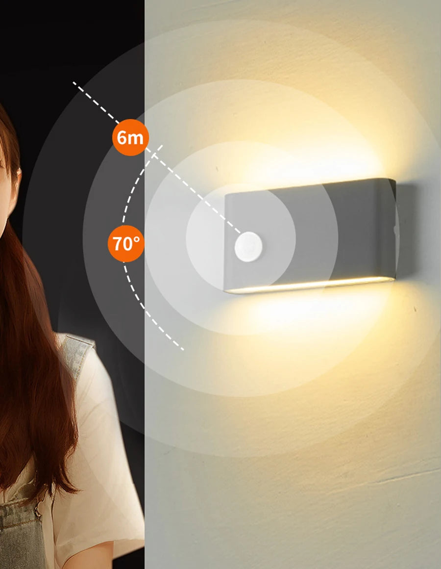 Outdoor Waterproof Wall Lamp Sensor Wall Lamp Human Body Sensor Wall Lights Aluminum Induction Porch Lamp Courtyard Lamp Fixture