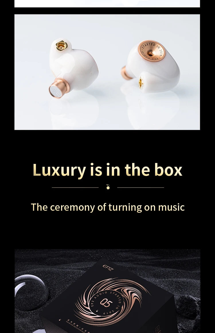 EPZ Q5 Earphones Wired HIFI Ceramic Carbon Nano Moving Coil IEM In Ear Monitor MMCX Detachable Cable Earbuds Gaming Headset