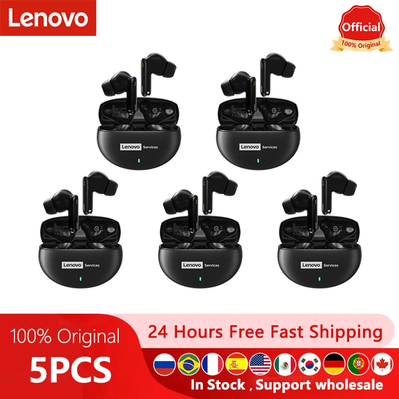 5/10PCS Lenovo LE253 Earphones TWS Wireless Bluetooth 6.0 Headphones ANC Noise Reduction HiFi Sound Gaming Sports Headset New