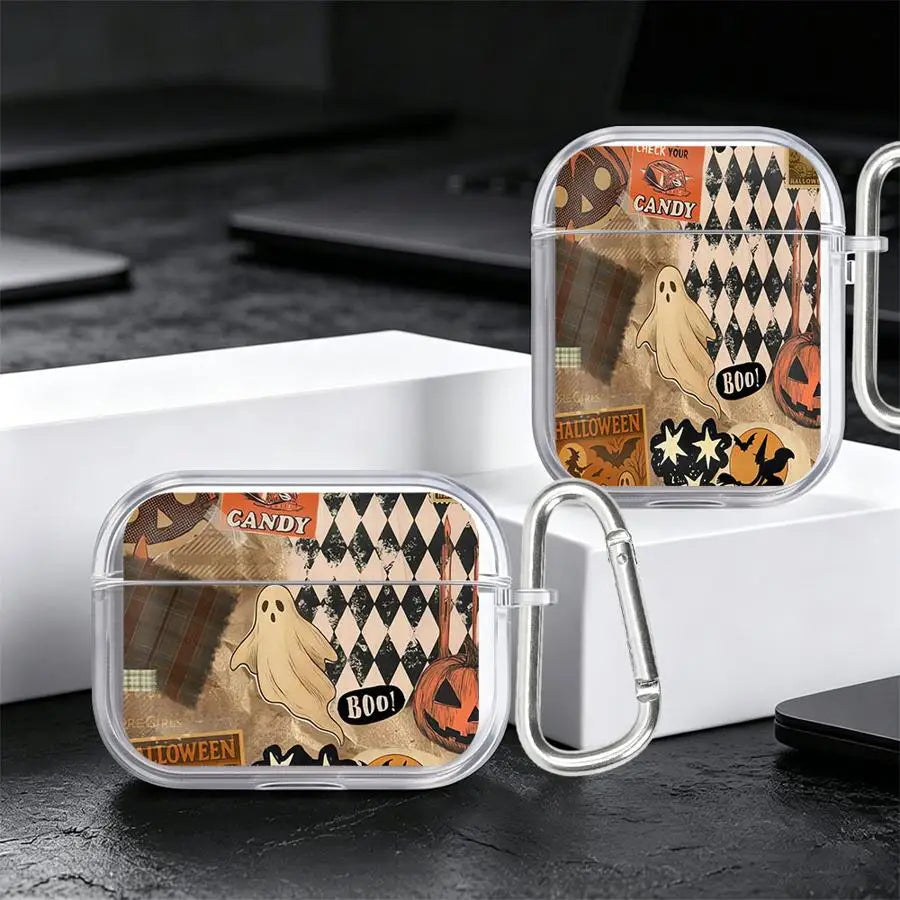 Hot Ghost Collage Print Case For Airpods 5 Pro3 2 Pro Pro2 4 3 1 Clear Earphone Cases Cover