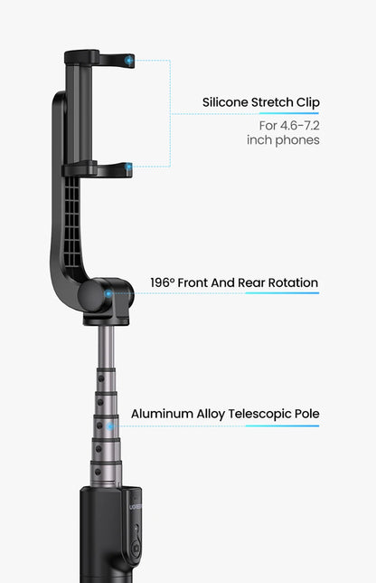 【New-in Sale】UGREEN Bluetooth Selfie Stick Tripod Stand 750mm Extended 10m Bluetooth Remote Shutter Universal For IOS Android