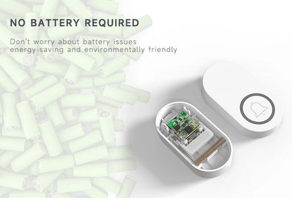 Newest Household High Volume Self Powered Wireless Doorbell US/EU/UK Plug Battery Free 60 Songs Waterproof Kinetic Door Bell