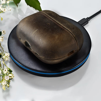 Crazy Horse Genuine Leather Case For Airpods Pro 3 Cases Airpods 5 3 4 Handmade Wireless Bluetooth Earphone Box Protective Shell