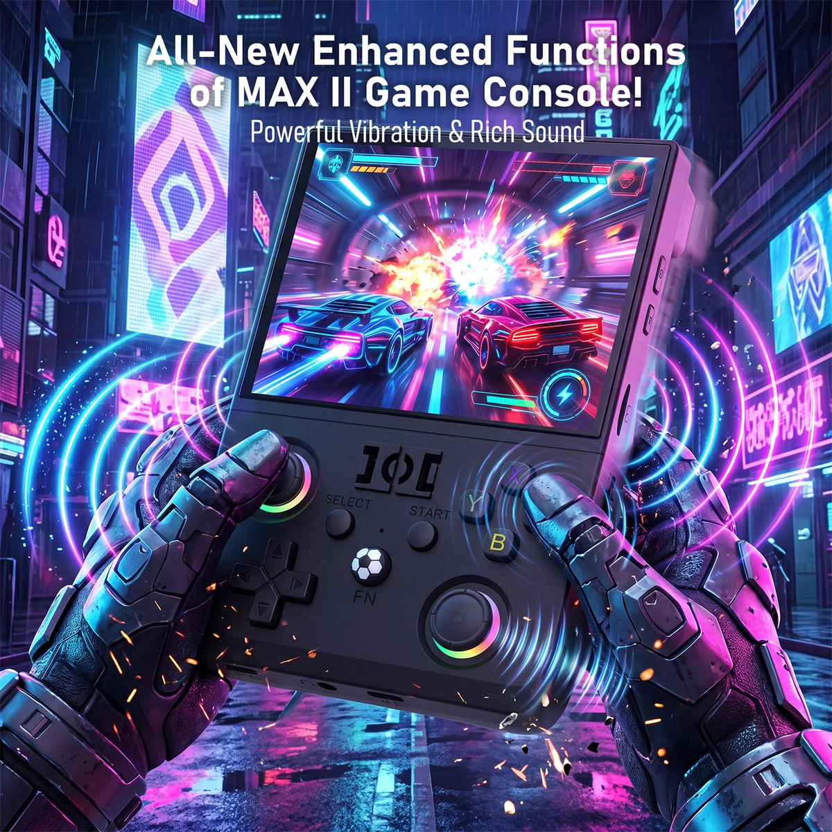 New Max2 Retro Handheld Game Console Linux System 4.5 Inch IPS Screen 64G/128G Portable Pocket Player Built-in 18000+ Games
